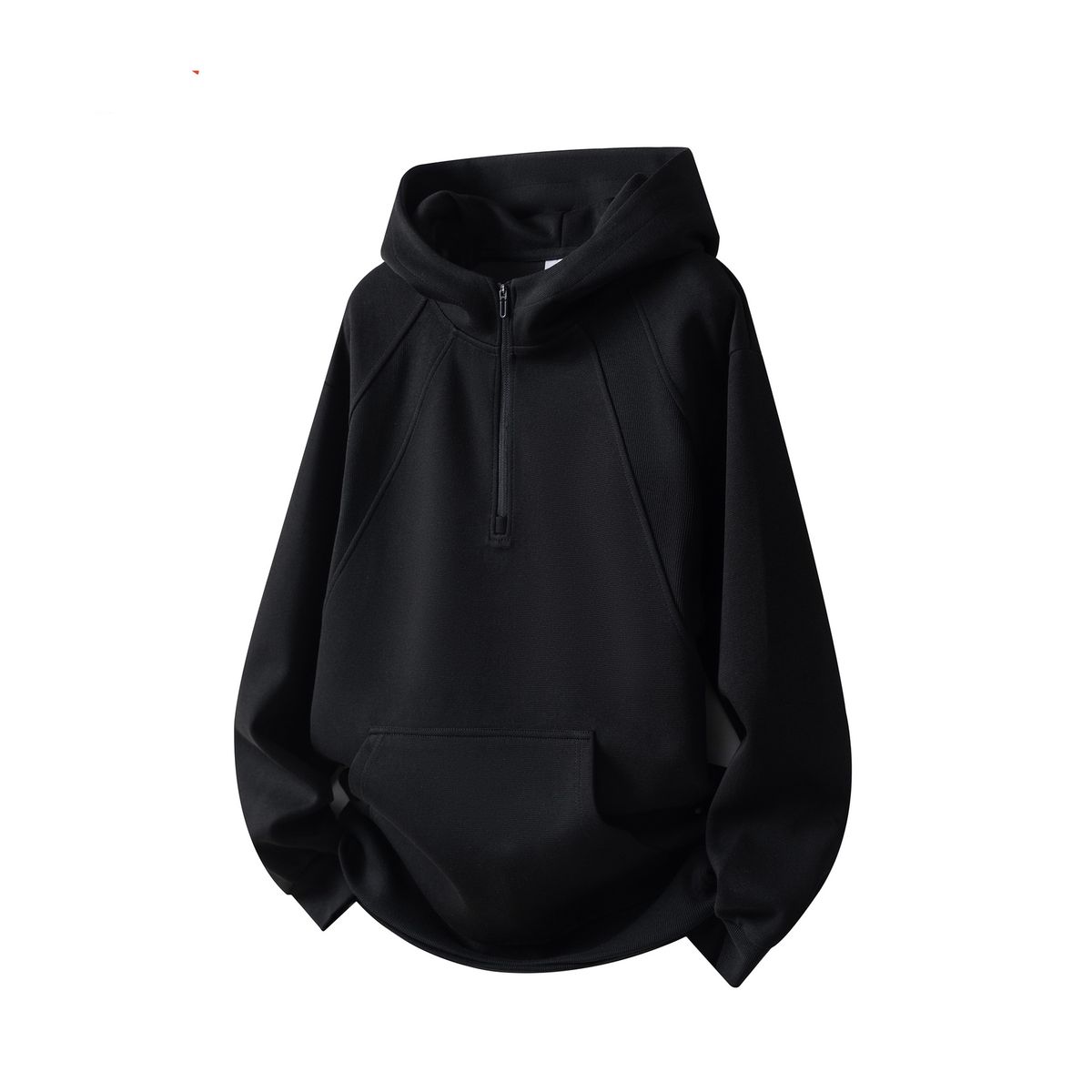 Pulse 3D Split Half-Zip Hoodie For Men, Autumn And Winter New Heavyweight Trendy Half-Turtle Neck Raglan Sleeve Hooded Jacket_viptrois.com