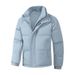 2025 New Winter Padded Coat Men's Casual Couple Fake Two Pieces Thickened Padded Jacket Bread Jacket Hooded Outside_viptrois.com