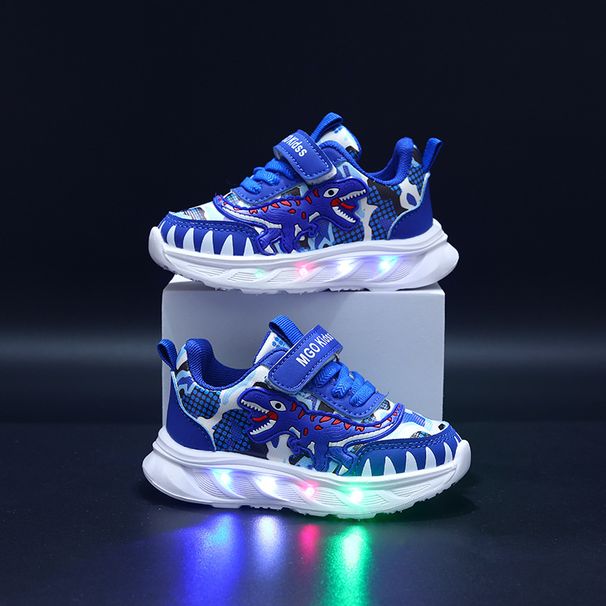 New Spring And Autumn Children's Sports Shoes Handsome Tyrannosaurus Rex LED Luminous Children's Shoes 1 6 Years Old Boys Sports_viptrois.com