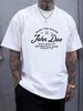 John Doe JD Lettering White T-Shirt Breathable Summer Unisex Casual Designer Clothes Stylish Versatile Streetwear Top For Everyday Wear_viptrois.com