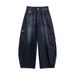 Men's Clothing Fashion Brand 2025 New American Loose Overalls Retro Washed Jeans Straight Leg Wide Leg Pants Men And Women_viptrois.com