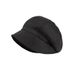 Autumn Hat For Women, Fisherman Large Head Circumference, Beret, Winter Plain Face-Slimming Octagonal Slouchy Hat, Black_viptrois.com