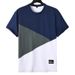 Men’s Slim-Fit Color Block T-Shirt – Breathable Polyester, Short Sleeve Crew Neck (5 Colors, 5 Sizes)_viptrois.com