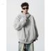 Deconstructed Fleece-Lined Hoodie Jacket – Asymmetric Streetwear Hybrid With Kangaroo Pockets (Black/Grey)_viptrois.com
