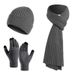 wool blend gloves hat scarf threepiece set fashionable double c logo men and women w utumn and winter retro scarf set_viptrois.com