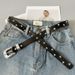 Retro carved head y2k star elements sparkling rivets genuine leather everyday versatile chic belt belt trouser belt trendy_viptrois.com