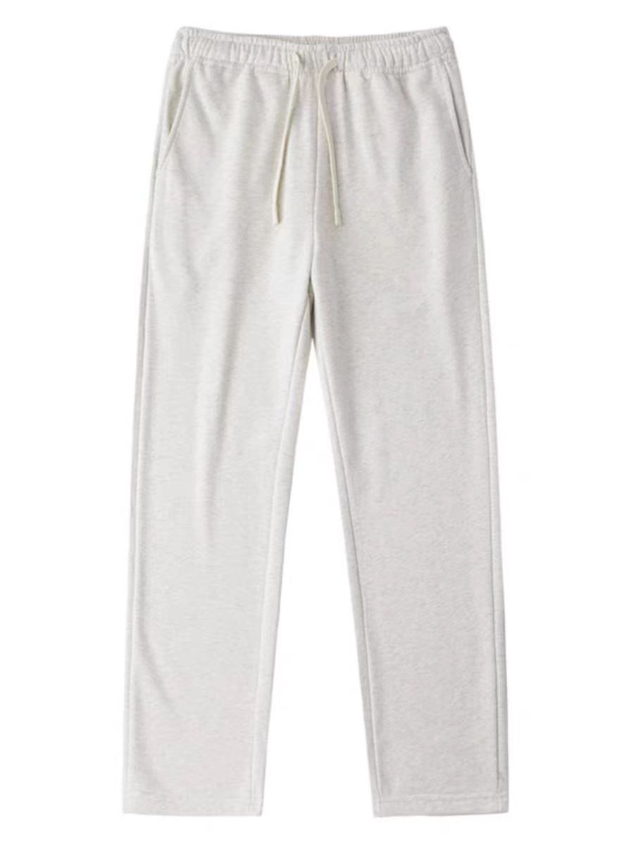 Men's Clothing Fashion Brand 390g Sports Casual Solid Color Straight Pants Loose Versatile Couple Sweatpants Drape Trousers_viptrois.com