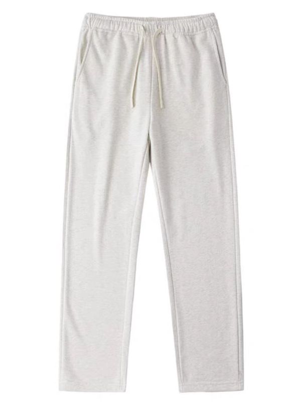 Men's Clothing Fashion Brand 390g Sports Casual Solid Color Straight Pants Loose Versatile Couple Sweatpants Drape Trousers_viptrois.com