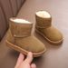 Children's snow boots for boys and girls 2023 Winter new slip-on short boots suede cotton-padded shoes fleece-lined warm shoes for middle and big chil_viptrois.com