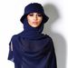 Elegant Monochrome Chiffon Scarf & Hat Set – Summer Sunshade Headwear (Solid Color Fisherman Hat & Hijab Combination, Lightweight & Stylish_viptrois.com