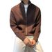 Men's Slim Fit Zip-Up Knit Cardigan - Solid Color Stand Collar Sweater Jacket For Autumn & Winter, Casual Outerwear_viptrois.com