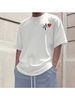 Maglietta Uomo 180G Cotone Piccolo Logo Linea Minimalista Sul Seno Sinistro, Elegante Versatile Per Spostamenti Quotidiani E Outfit Di Coppia_viptrois.com