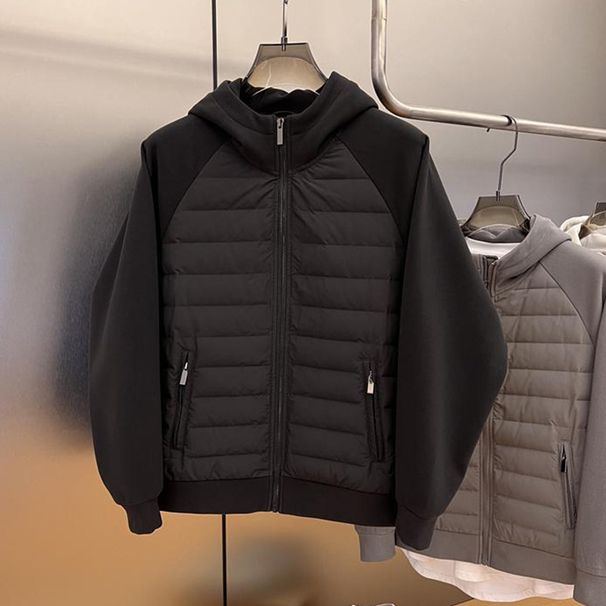 Hot Selling Lightweight Down Jacket Men's Autumn Winter New Trendy Brand Fleece Lined Thickened Coat Hooded Top_viptrois.com