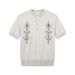 American Retro Old Money Style Henry Collar Short-sleeved T-shirt Men's And Women's Summer Loose Casual Ethnic Style Embroidered Top Tide_viptrois.com