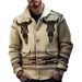 Pure Foreign Trade New Men's Fashion European And American Jacquard Knitted Jacket Long Sleeve Turn-Down Collar_viptrois.com