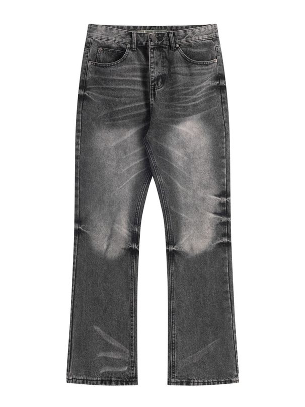 Men's Clothing Retro Vintage Washed Black 646 Flared Jeans_viptrois.com