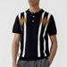 Men's Polo Shirt Knitwear Short Sleeve T-Shirt Striped Lapel Old Money Style Casual Top For Men_viptrois.com