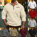 2023 Oversized Winter Plush Half Zip Stand Up Collar Pullover Solid Color Casual Hoodie For Men's Fashion Trend_viptrois.com