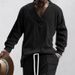 Men's Casual V-Neck Long Sleeve Knit Sweater, Loose Fit Jacquard Design, Lightweight & Breathable, Comfortable Pullover For Everyday Wear _viptrois.com