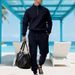 Jacquard Check Heavyweight Workwear Set – Long-Sleeve Crewneck Top & Straight-Leg Pants (S-XXXL, 6 Colors)_viptrois.com