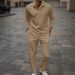 Nordmann Cross-Border European American Men's Spring And Autumn Sleeve Polo Shirt + Long Pants Casual Outing Jacquard_viptrois.com