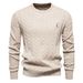 Men's Clothing High Quality Men's Sweater Pullover Deer Embroidery Solid Color Knitted Sweater_viptrois.com