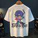 Men's Clothing Short Sleeved Ins Pure Cotton Tops Summer Men's Printed T Shirts Trendy Men And Women All Match Round Neck T Shirt Men_viptrois.com