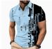 Unbeatable Quality Men's Fashion Summer Short Sleeved 3D Printed Button Polo Shirt Size Asian DINGZHI_viptrois.com