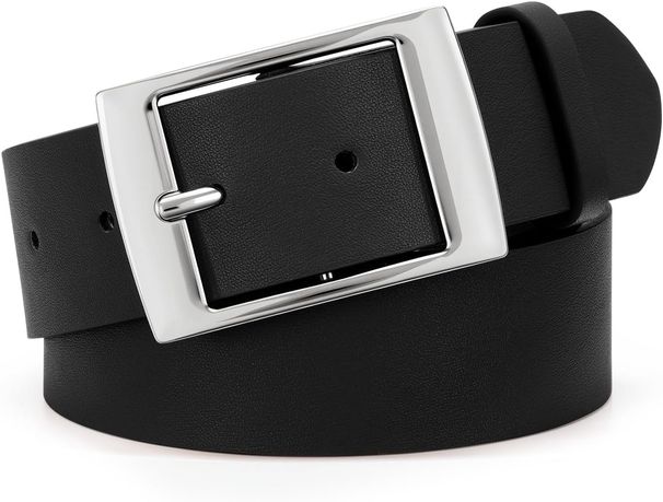 Women's Leather Belt For Jeans Dresses Trousers With Classic Pin Buckle, 3.8 Cm Width_viptrois.com