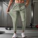 Men's Clothing Silk Trousers Men's Thin Breathable Large Size Casual Stretch Trousers Flat Leg Quick Drying Trousers_viptrois.com