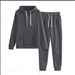 Men's Clothing Solid Color Long Sleeved Hooded Sweatshirt Suit Casual Loose Sports Two Piece Suit_viptrois.com
