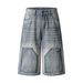 Men's Clothing Street Stitching Design Jeans Loose Trousers_viptrois.com