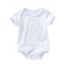 Baby clothes newborn 0-2 years old baby breathable cotton short-sleeved pajamas baby solid colour triangle crawling clothes_viptrois.com
