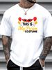 This Is My Purim Costume Jewish Happy Purim Hatash Unisex T-Shirt Summer Stretched Breathable Slightly Graphic Homme Top For Everyday Wear_viptrois.com