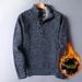 Fashion Fleece Thickened Autumn And Winter New Men's Sweater Zipper Sweater Pullover Loose Knitted Sweater Jacket_viptrois.com