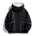 Unisex Zip-Up Hoodie – Oversized Cotton-Blend Sweatshirt With Adjustable Hood (Black/Light Grey/Navy, 320GSM, Relaxed Fit For Men & Women)_viptrois.com