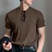 Men's Clothing Summer Trend Thin Short Sleeved Casual Knitted Sweater Elastic Loose Round Neck T Shirt_viptrois.com