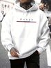 Men's Autumn And Winter Casual Fashionable Loose Hooded Sweatshirt With Parisian Letter Pattern Printed Warm Long Sleeved Pullover_viptrois.com