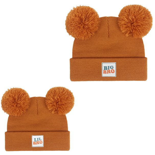 Children's knitted hat All fine knitted wool pullover hat baby cute double ball hat_viptrois.com