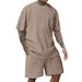 Men's Clothing Men's Sports Solid Color Round Neck Pullover Jacquard Texture T Shirt Single Top_viptrois.com
