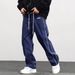 Men's Clothing Men's New Woven Pants High Street Fashion Retro Casual Cuff Trousers Men_viptrois.com