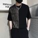 Summer Short-sleeved T-shirt Men's Trendy Brand, Cool And Stylish, Color-blocking Half-sleeved Shirt Men's 2025 New Summer Style Half-sleeved Shirt_viptrois.com