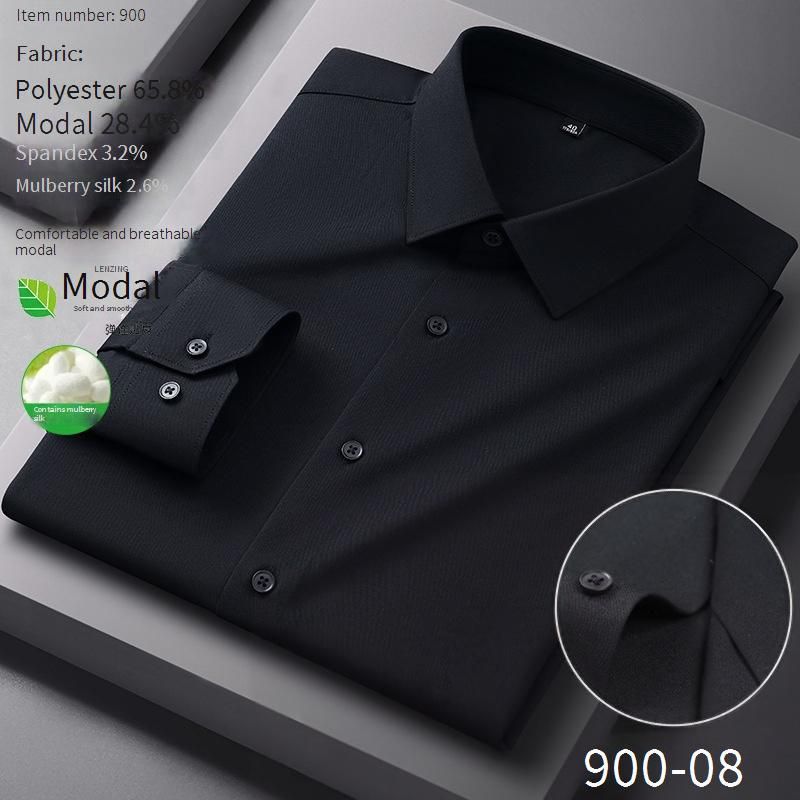 Men's Silk-Blend Wrinkle-Free Dress Shirt – Stretch Comfort & Premium Softness For Business & Casual Wear_viptrois.com