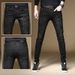 Loom High-End Light Men's Jeans 2025 New Embroidered Floral Stretch Slim Fit Casual Versatile Skinny Pants_viptrois.com