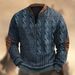 Pure Pure 2024 Independent Station Sweater Texture Print Cross-Border Men's Half-Zip Pullover Long Sleeve_viptrois.com
