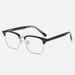 New Fashion Retro Men's Eyebrow Square Plate Business Metal Flat Mirror Anti Blue Light Glasses Frame_viptrois.com
