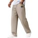 Men's Waffle Knit Casual Pants With Letter Logo - Straight Leg Comfort Fit For Autumn Winter - Multiple Colors & Sizes_viptrois.com