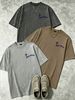 100% Cotton Washed Vintage Men's 3-Pack T-shirts Jesus Christ Cross Text Print Crew Neck Short Sleeve Casual Tops In Gray Brown Light Gray_viptrois.com