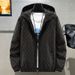 Men's Stylish Hooded Windbreaker Jacket - Lightweight Streetwear Coat For Spring & Autumn (Black/Khaki/Gold)_viptrois.com