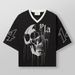 Men's Clothin Fashion Brand YLA Sports Large Size T Shirt European And American Fitness Training Running Skull Print Short Sleeved Top Cross Border_viptrois.com